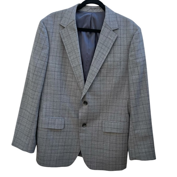 Bonobos Other - Bonobos Jetsetter Wool Windowpane Standard Fit Blazer/Jacket Men 40R Gray